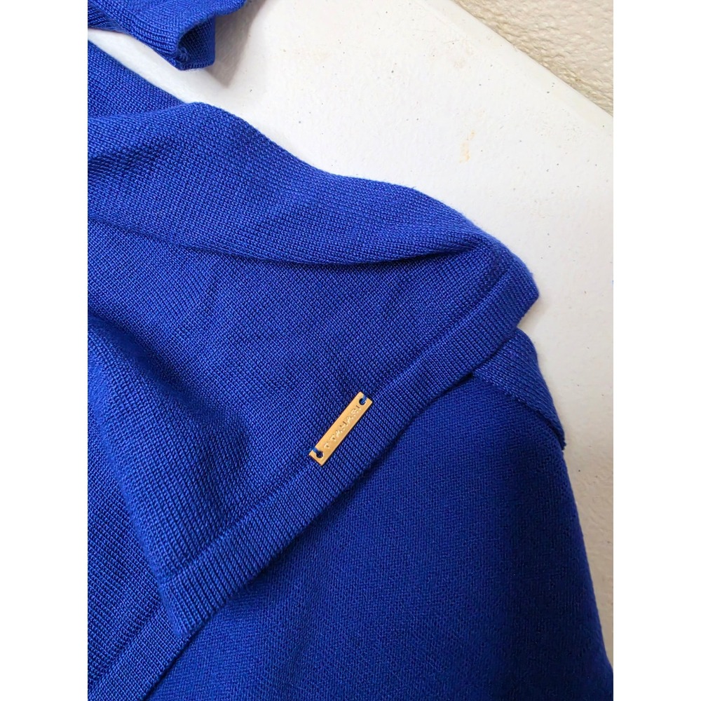 Tahari Woman Royal Blue Knit Top 3/4 Sleeve High Low Hem Plus Size 1X NWT - Picture 4 of 7